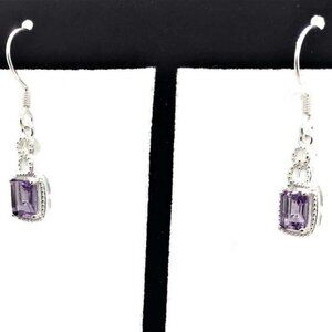 Amethyst, And Sterling Silver Drop Earrings